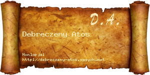 Debreczeny Atos névjegykártya